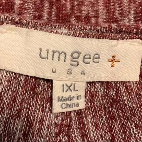 New! Umgee Maroon Heathered Shift Dress Sz 1X - Picture 2 of 4